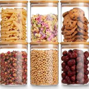 🥫 Juego de 6 Recipientes Herméticos de Plástico con Tapas de Bambú – Estilo Natural y Orden en Tu Cocina